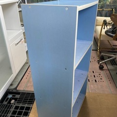 3段カラーボックス（青）の画像