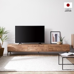 LOWYA日本製テレビ台 天然木 スチール脚 の画像