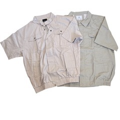 新品❤️空調服フルセット【ファンバッテリー付 グレー2色 4XL 半袖 綿】の画像