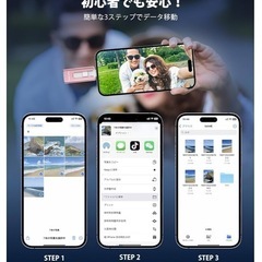 【新品】usbメモリiphone対応 データ保存 移行 スマホ写真保存 256GBピンク type-cの画像