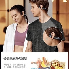 ✨新品✨【超軽量デザイン】骨伝導イヤホン 耳を塞がない 簡単ペアリング 運動 音楽再生の画像
