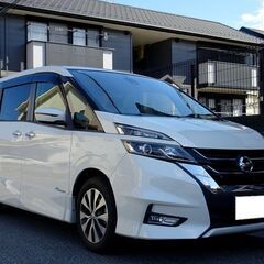 車検満タン セレナハイブリッド ハイウェイスターG エマージェンシーブレーキ ナビ フルセグTV Bluetooth フリップダウンモニター バックモニター 両側パワスラ インテリキー クルコン LEDライト ETCの画像