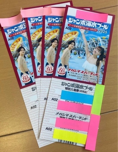 譲渡先決定　【4枚】ナガシマ　ジャンボ海水プール