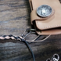 42cmレザーチェーン付■Middle Leather Walletの画像