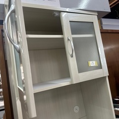 🎉スリム食器棚 アイボリー 白 木目の画像