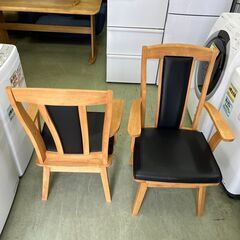 【リサイクルショップ ピカソ 小松原】🍽️🪑【ナチュラルウッド×ブラックレザー✨大人のダイニング4点セット】🪑🍽️★4003★の画像