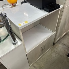🎉レンジ台 炊飯器 アイボリー 白 木目の画像