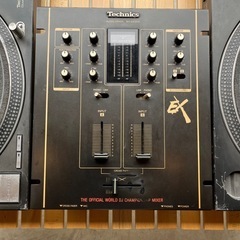 Technics ターンテーブル 2台とDJミキサーセット　テクニクスの画像