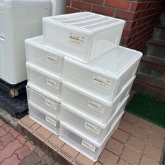 クローゼットケース９点セット　40✖️55✖️20cm ニトリ収納ケース　プラケースの画像