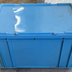 中古◆収納コンテナ◆ブルー◆蓋付◆の画像