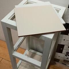 0809-059 白い木製3段ラックの画像