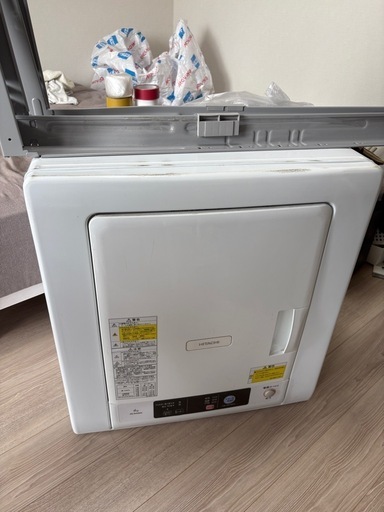 【引越しのため出品】日立 衣類乾燥機 DE-N40WX 4kg 2016年製 洗濯機上設置可
