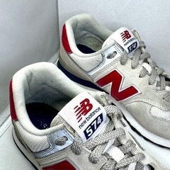 【限定】New Balance 574 ホワイト×レッド 25.0cm 男女兼用の画像