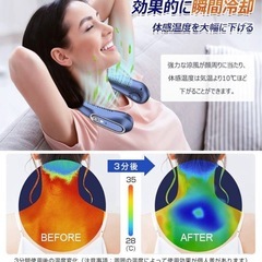 新品❤️首掛け扇風機 ネッククーラー 携帯扇風機 U型 ５段階風量調整 强力送風の画像