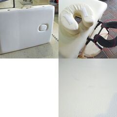 エステベッド 施術台 ベージュ系 折りたたみ 収納袋付き マッサージベッド 高さ調整可能 折り畳み 札幌市東区 新道東店の画像
