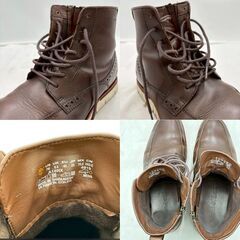 【❗️✨おしゃれ✨❗️】ティンバーランド（Timberland）メンズブーツ 25.0cm ブラウン 本革 レースアップ サイドジップ付きの画像