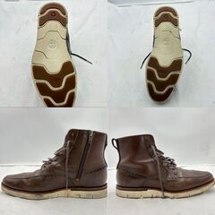 【❗️✨おしゃれ✨❗️】ティンバーランド（Timberland）メンズブーツ 25.0cm ブラウン 本革 レースアップ サイドジップ付きの画像