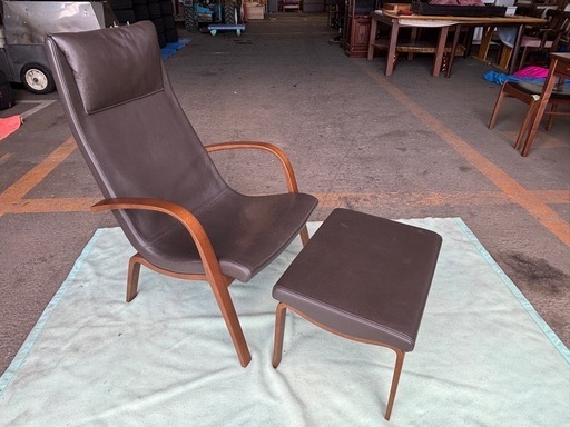 バナナ】 美品 カンディハウス KAMUY/カムイ リビング スツール レザー