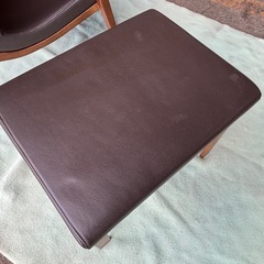 【バナナ】 カンディハウス ハイバックチェア&スツール 本革 ナラ材 ブラウン  レザーブラック 美品の画像