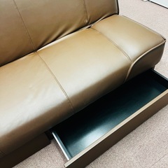 【激安】収納付きソファーベッド ブラウンの画像