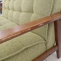 ★リユースのサカイ日立店★HJ7350  ソファ グリーン H68×D63×W135 クリーニング済み の画像