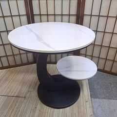 【福岡市近郊限定】大理石調 丸型デザインテーブル 【配送料込み】の画像