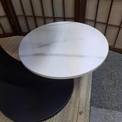 【福岡市近郊限定】大理石調 丸型デザインテーブル 【配送料込み】の画像