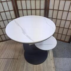 【福岡市近郊限定】大理石調 丸型デザインテーブル 【配送料込み】の画像