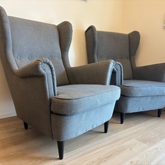 【IKEA】STRANDMON ストランドモン ウィングチェア, ノールドヴァッラ ダークグレー の画像