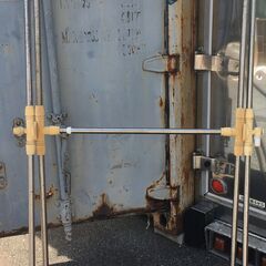 JM20150S)物干し台 折り畳み可 幅：約95～150cm 高さ：約140cm 奥行：約77cm 中古品【取りに来られる方限定】の画像