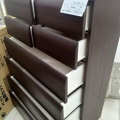 ★リユースのサカイ日立店★HJ7356 NITORI チェスト ダークブラウン H137×D41.8×W88.4 クリーニング済み の画像