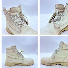 【❗️✨使用感あり✨❗️】ティンバーランド（Timberland）メンズブーツ 25.0cm ホワイト DEFENDER加工 防水仕様の画像