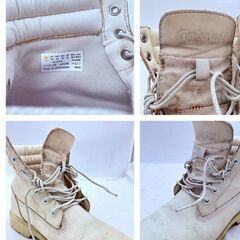 【❗️✨使用感あり✨❗️】ティンバーランド（Timberland）メンズブーツ 25.0cm ホワイト DEFENDER加工 防水仕様の画像