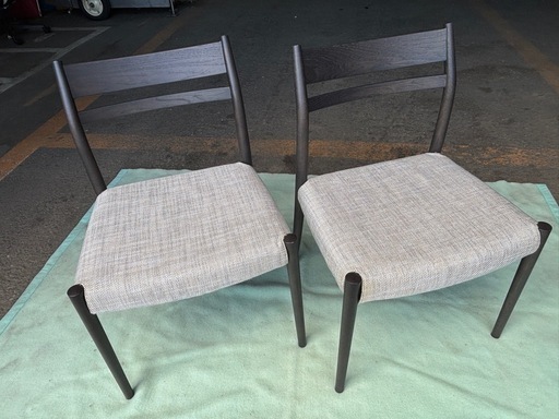 【バナナ】 美品 カンディハウス ダイニングチェア 2脚セット 軽量