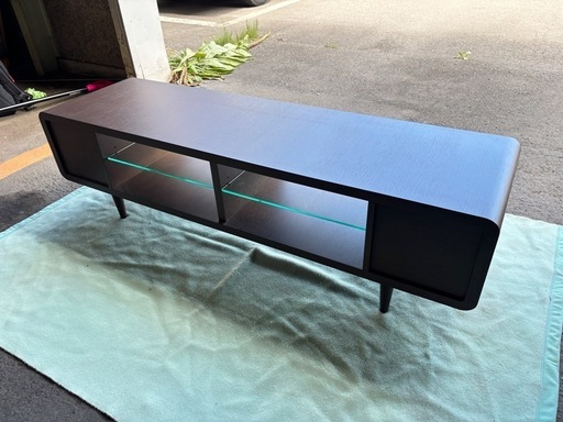 【バナナ新琴似】 美品 カンディハウス テレビ台 テレビボード ガラス棚付 ブラウン
