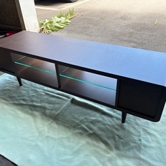 【バナナ】 美品 カンディハウス テレビ台 テレビボード ガラス棚付 ブラウンの画像