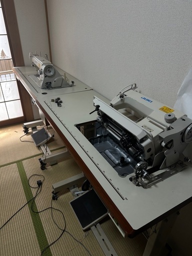工業用ミシン　JUKI DDL-5600N 2台　倍釜ミシン+デニム10反程　現在取引可能