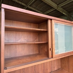 【バナナ】 旭川家具 アーリー・タイムスアルファ キッチンボード ブラウン 状態良好の画像