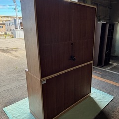 【バナナ】 旭川家具 アーリー・タイムスアルファ キッチンボード ブラウン 状態良好の画像