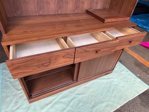 手渡し可 旭川家具 アーリー・タイムスアルファ キッチンボード ブラウン 状態良 バナナ】 旭川家具 アーリー・タイムスアルファ キッチンボード