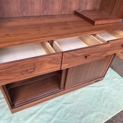 【バナナ】 旭川家具 アーリー・タイムスアルファ キッチンボード ブラウン 状態良好の画像