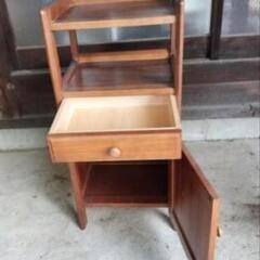 電話台 木製 チェスト 小物収納棚の画像