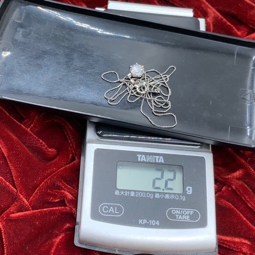 pt850 ダイヤ ネックレス　1ct 2.2g 約51cm