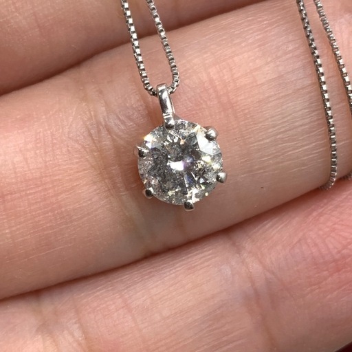 pt850 ダイヤ ネックレス　1ct 2.2g 約51cm