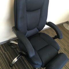 ♪リクライニングチェア 肘掛け キャスター付き ネイビー 紺 椅子 家具 インテリア 中古 現状品 (NF250809) 544-17の画像