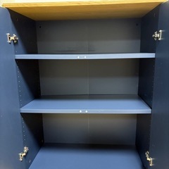 IKEA　SKRUVBY スクルーヴビー キャビネット 扉付, ブラックブルー, 70x90 cmの画像
