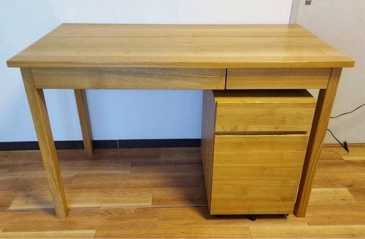 無印良品　学習机、キャビネット（タモ材）