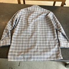 A2508-104 RELAXIN 長袖シャツ チェック グレー サイズ:M 穴有りの画像