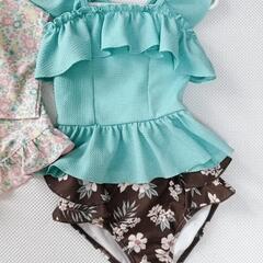 petit main プティマイン 水着 花柄 ビキニ　 水着 フリル 110の画像