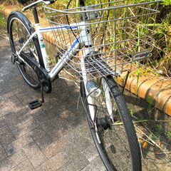 中古自転車 SOUTHERNPORT クロスバイク 自転車 6段変速 フレームサイズ420㎜ ホワイト 現状品 通勤 通学 近所のお出掛けなどにの画像